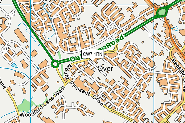CW7 1RN map - OS VectorMap District (Ordnance Survey)
