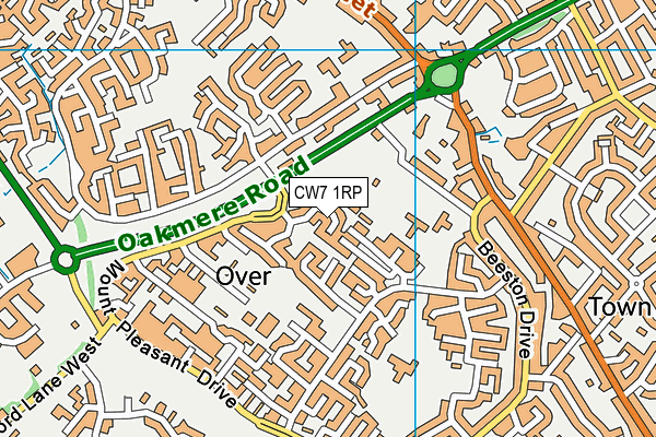 CW7 1RP map - OS VectorMap District (Ordnance Survey)