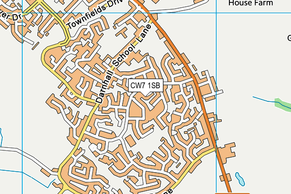 CW7 1SB map - OS VectorMap District (Ordnance Survey)