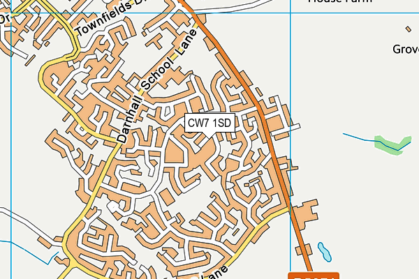 CW7 1SD map - OS VectorMap District (Ordnance Survey)