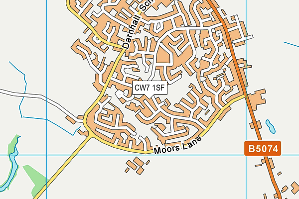 CW7 1SF map - OS VectorMap District (Ordnance Survey)