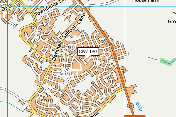 CW7 1SG map - OS VectorMap District (Ordnance Survey)