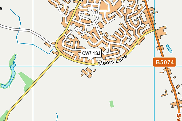 CW7 1SJ map - OS VectorMap District (Ordnance Survey)