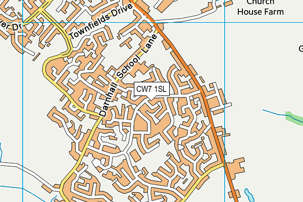 CW7 1SL map - OS VectorMap District (Ordnance Survey)
