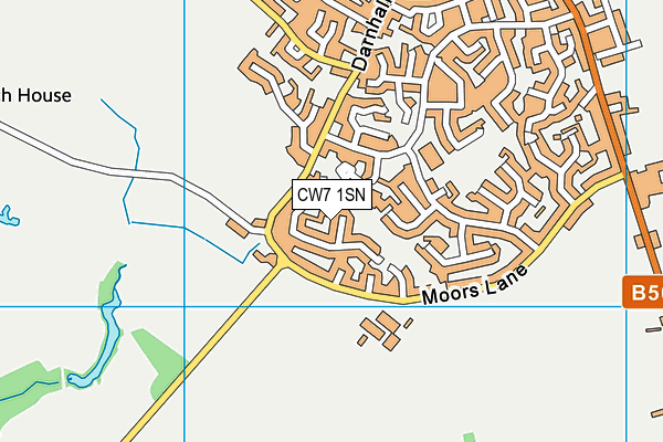 CW7 1SN map - OS VectorMap District (Ordnance Survey)