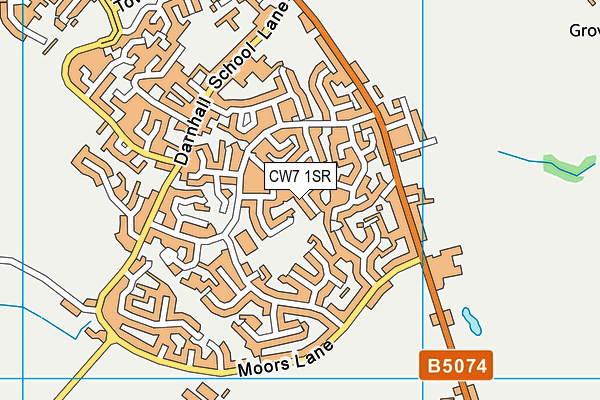 CW7 1SR map - OS VectorMap District (Ordnance Survey)