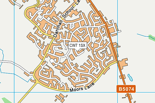 CW7 1SX map - OS VectorMap District (Ordnance Survey)