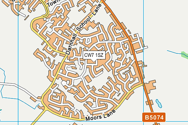 CW7 1SZ map - OS VectorMap District (Ordnance Survey)