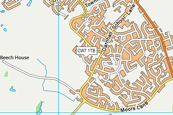 CW7 1TB map - OS VectorMap District (Ordnance Survey)