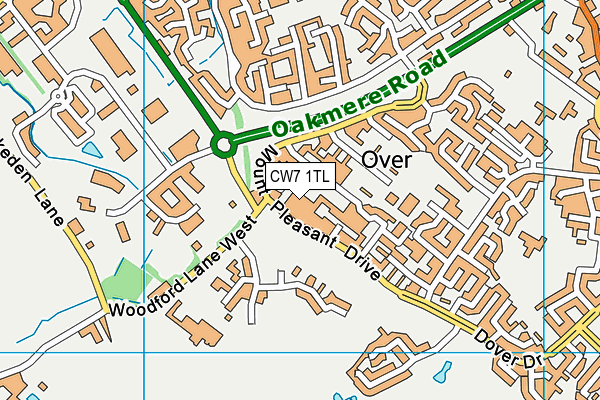 CW7 1TL map - OS VectorMap District (Ordnance Survey)