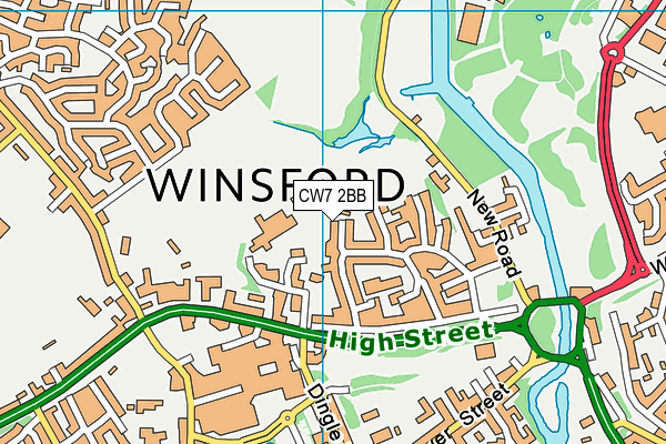 CW7 2BB map - OS VectorMap District (Ordnance Survey)