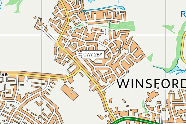 CW7 2BY map - OS VectorMap District (Ordnance Survey)