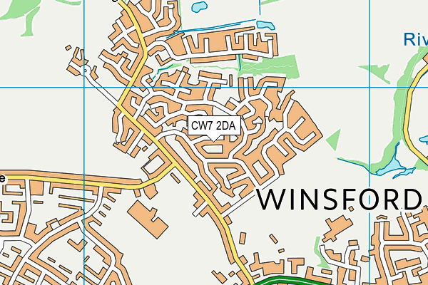 CW7 2DA map - OS VectorMap District (Ordnance Survey)