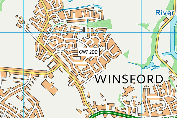 CW7 2DD map - OS VectorMap District (Ordnance Survey)