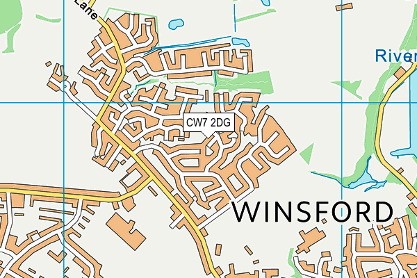 CW7 2DG map - OS VectorMap District (Ordnance Survey)
