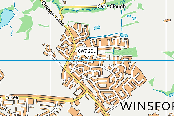 Winsford Cricket Club map (CW7 2DL) - OS VectorMap District (Ordnance Survey)