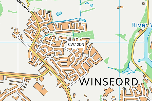 CW7 2DN map - OS VectorMap District (Ordnance Survey)