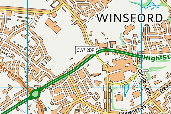 CW7 2DP map - OS VectorMap District (Ordnance Survey)