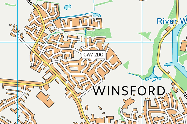 CW7 2DQ map - OS VectorMap District (Ordnance Survey)