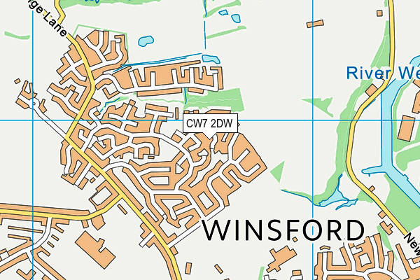 CW7 2DW map - OS VectorMap District (Ordnance Survey)