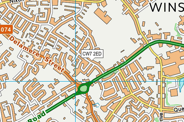 CW7 2ED map - OS VectorMap District (Ordnance Survey)