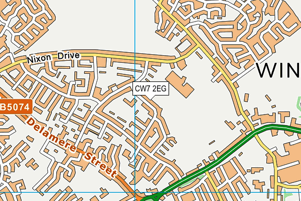 CW7 2EG map - OS VectorMap District (Ordnance Survey)