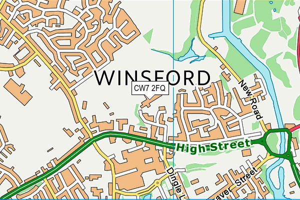 CW7 2FQ map - OS VectorMap District (Ordnance Survey)