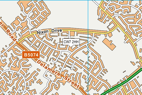 CW7 2HH map - OS VectorMap District (Ordnance Survey)