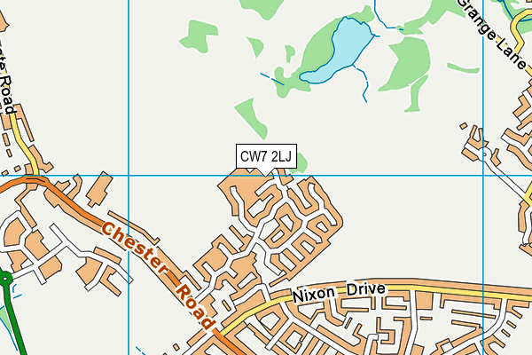CW7 2LJ map - OS VectorMap District (Ordnance Survey)