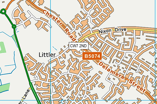 CW7 2ND map - OS VectorMap District (Ordnance Survey)