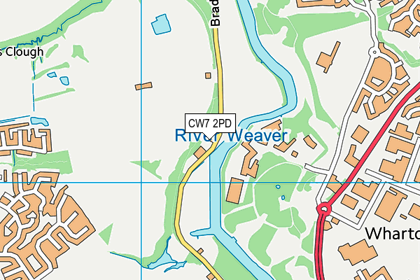 CW7 2PD map - OS VectorMap District (Ordnance Survey)