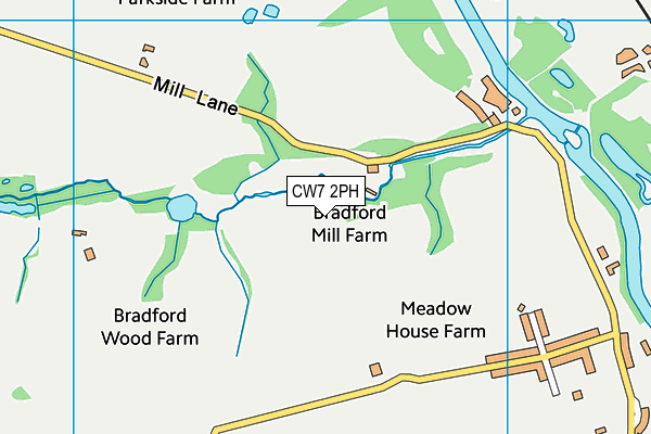 CW7 2PH map - OS VectorMap District (Ordnance Survey)