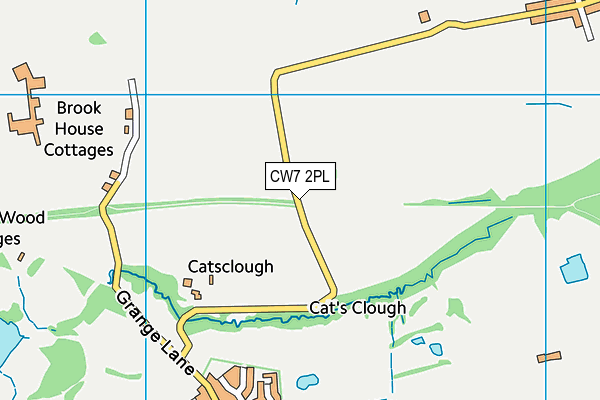 CW7 2PL map - OS VectorMap District (Ordnance Survey)