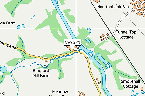 CW7 2PN map - OS VectorMap District (Ordnance Survey)