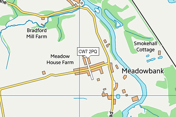 CW7 2PQ map - OS VectorMap District (Ordnance Survey)