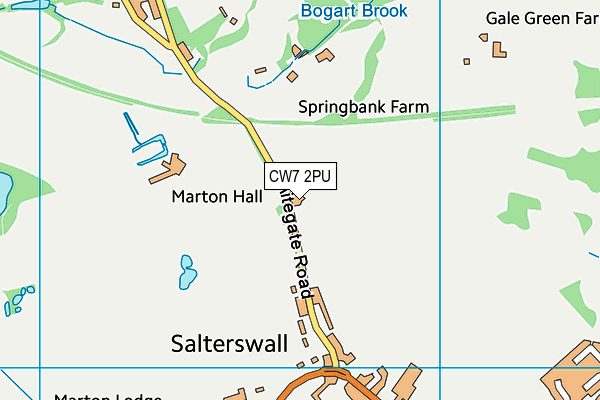 CW7 2PU map - OS VectorMap District (Ordnance Survey)