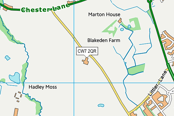 CW7 2QR map - OS VectorMap District (Ordnance Survey)