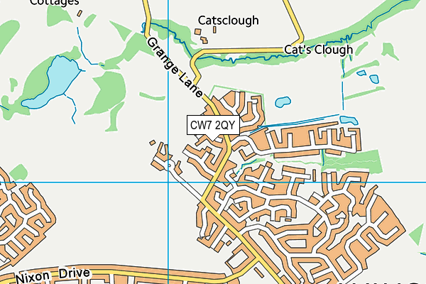 CW7 2QY map - OS VectorMap District (Ordnance Survey)