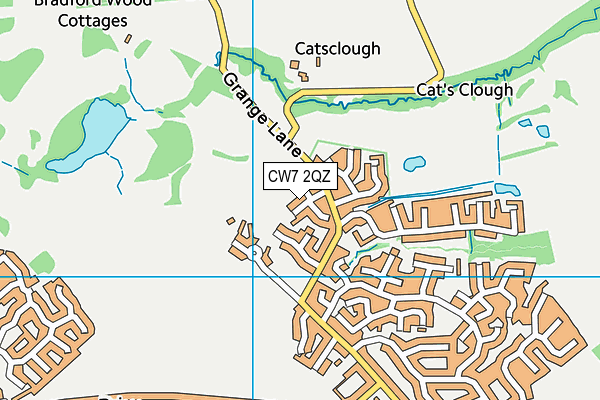 CW7 2QZ map - OS VectorMap District (Ordnance Survey)