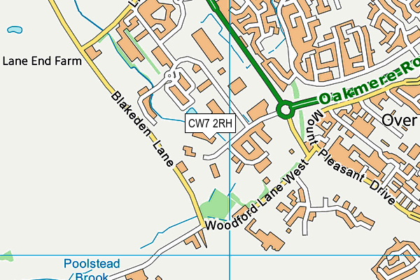 CW7 2RH map - OS VectorMap District (Ordnance Survey)