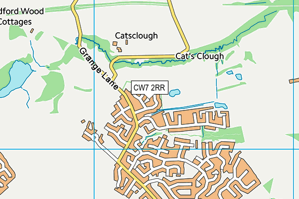 CW7 2RR map - OS VectorMap District (Ordnance Survey)