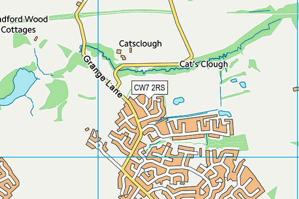 CW7 2RS map - OS VectorMap District (Ordnance Survey)