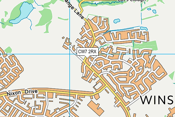 CW7 2RX map - OS VectorMap District (Ordnance Survey)