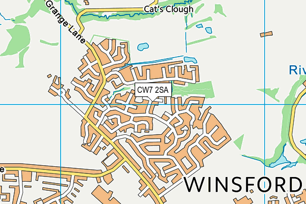 CW7 2SA map - OS VectorMap District (Ordnance Survey)