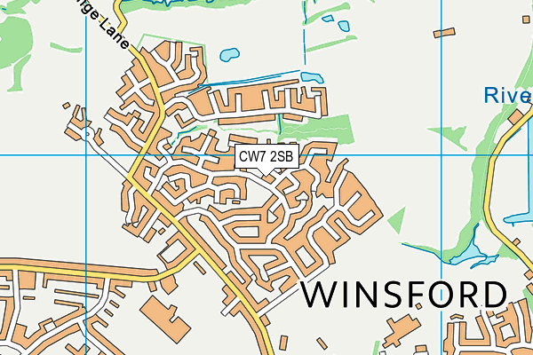 CW7 2SB map - OS VectorMap District (Ordnance Survey)