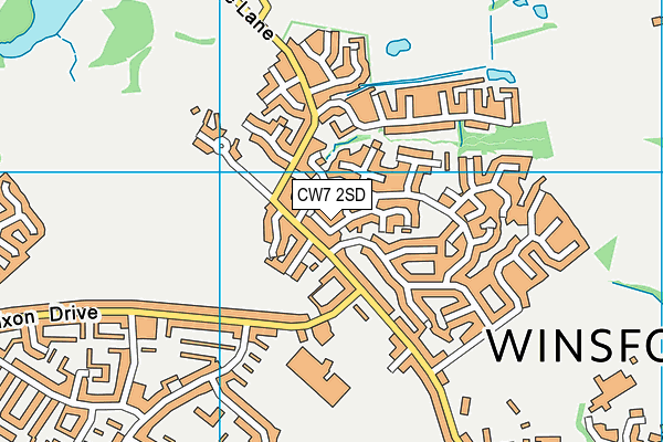 CW7 2SD map - OS VectorMap District (Ordnance Survey)