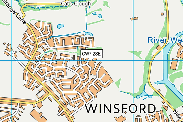 CW7 2SE map - OS VectorMap District (Ordnance Survey)