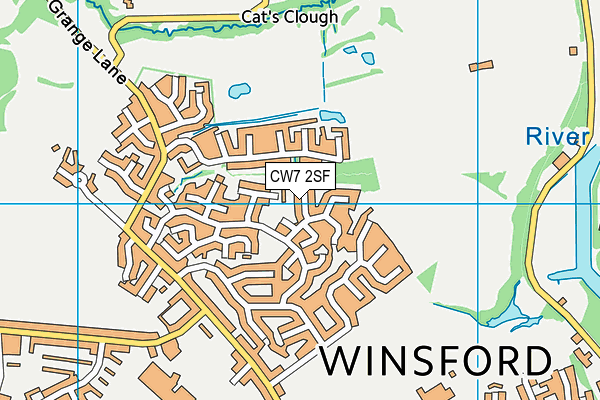 CW7 2SF map - OS VectorMap District (Ordnance Survey)