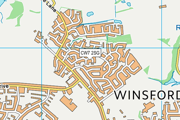 CW7 2SG map - OS VectorMap District (Ordnance Survey)
