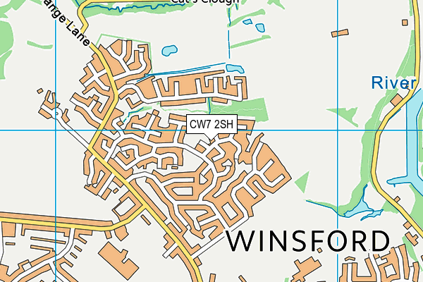 CW7 2SH map - OS VectorMap District (Ordnance Survey)